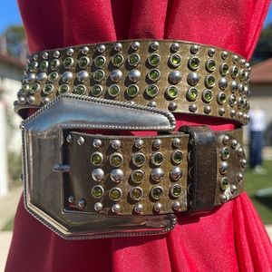 Leather sparkle belt